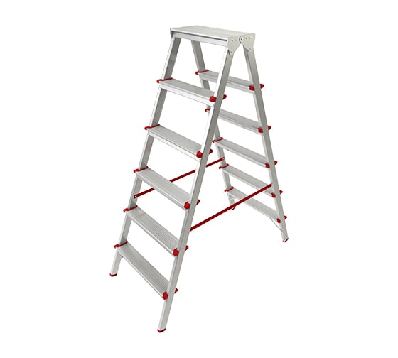 Изображение товара Алюминиевая двухсекционная лестница-стремянка STARTUL PRO 132 см ST9941-06