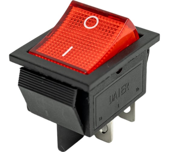 Изображение товара Клавишный выключатель REXANT 250v 16а (4с) on-off красный с подсветкой (rwb-502, sc-767, irs-201-1) 36-2330-1