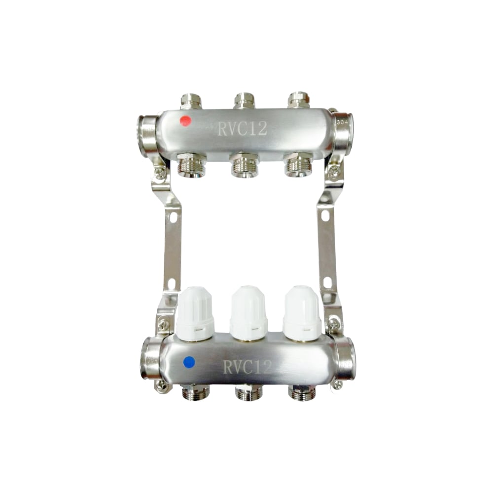 Изображение товара Коллекторный блок Rvc ТП из нержавеющей стали 9 контуров 1 дюйм