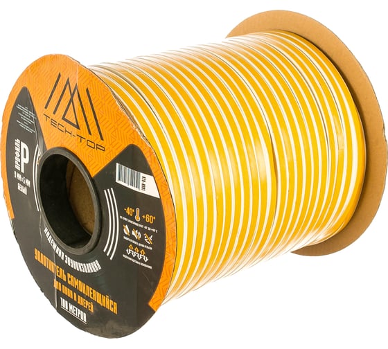 Изображение товара Уплотнитель (белый, P 9х5 мм, бухта 100 м) TECH-TOP 028-0001 53929