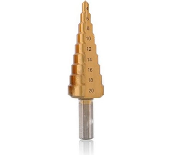 Изображение товара Сверло ступенчатое кобальт M2 по металлу 4-20 мм Strong СTМ-50704020