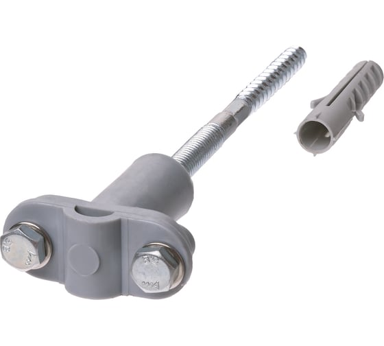 Изображение товара Фасадный сборный держатель для прута Ø6-10 мм TDM ELECTRIC длина 200 мм, дюбель, полимерный зажим SQ2402-3123