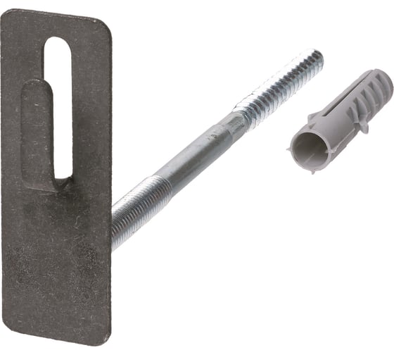 Изображение товара Фасадный держатель для прута Ø8-10 мм TDM ELECTRIC длина 100 мм с дюбелем, стальной крюк SQ2402-3150