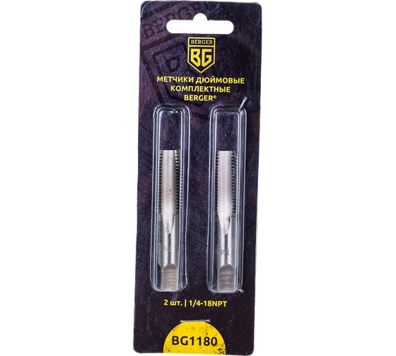 Изображение товара Дюймовые комплектные метчики 2 штуки 1/4-18NPT Berger BG BG1180
