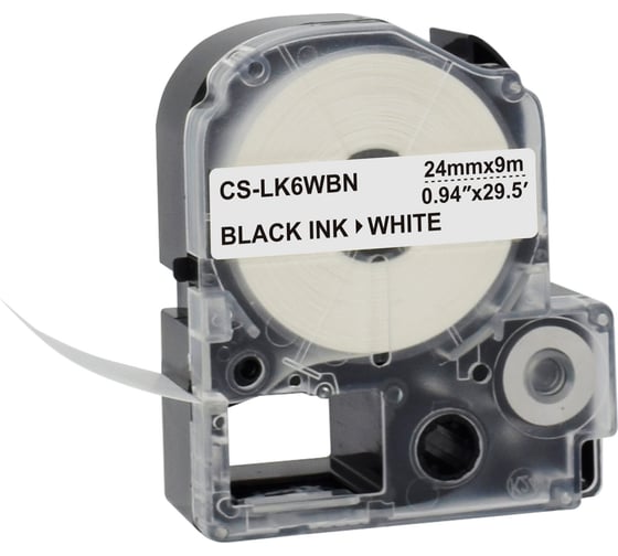 Изображение товара Ленточный картридж CACTUS CS-LK6WBN черный для Epson LW700/LW600P/LW1000P/Z700/Z900 1912302