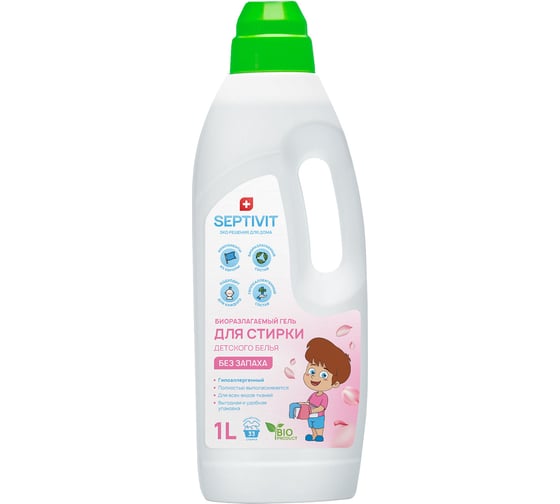 Изображение товара Гель для стирки SEPTIVIT "Детское Белье", 1л 120