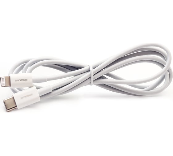 Изображение товара Кабель type c-lightning Ergolux Elx-cdc04-c01 3а, 1,2м, белый, зарядка+передача данных, коробка 15098