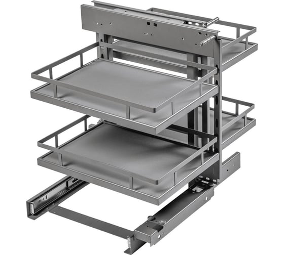 Изображение товара Волшебный уголок GTV MovixPro универсальный в модуль 900 мм, с двумя выдвижными корзинами с доводчиком, антрацит KO-WMC450-60