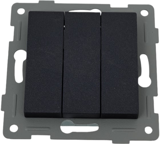 Изображение товара Трехклавишный механизм выключателя GUSI ELECTRIC GUSI UGRA скрытая установка, 10А, 250В, цвет графит С11В3-010