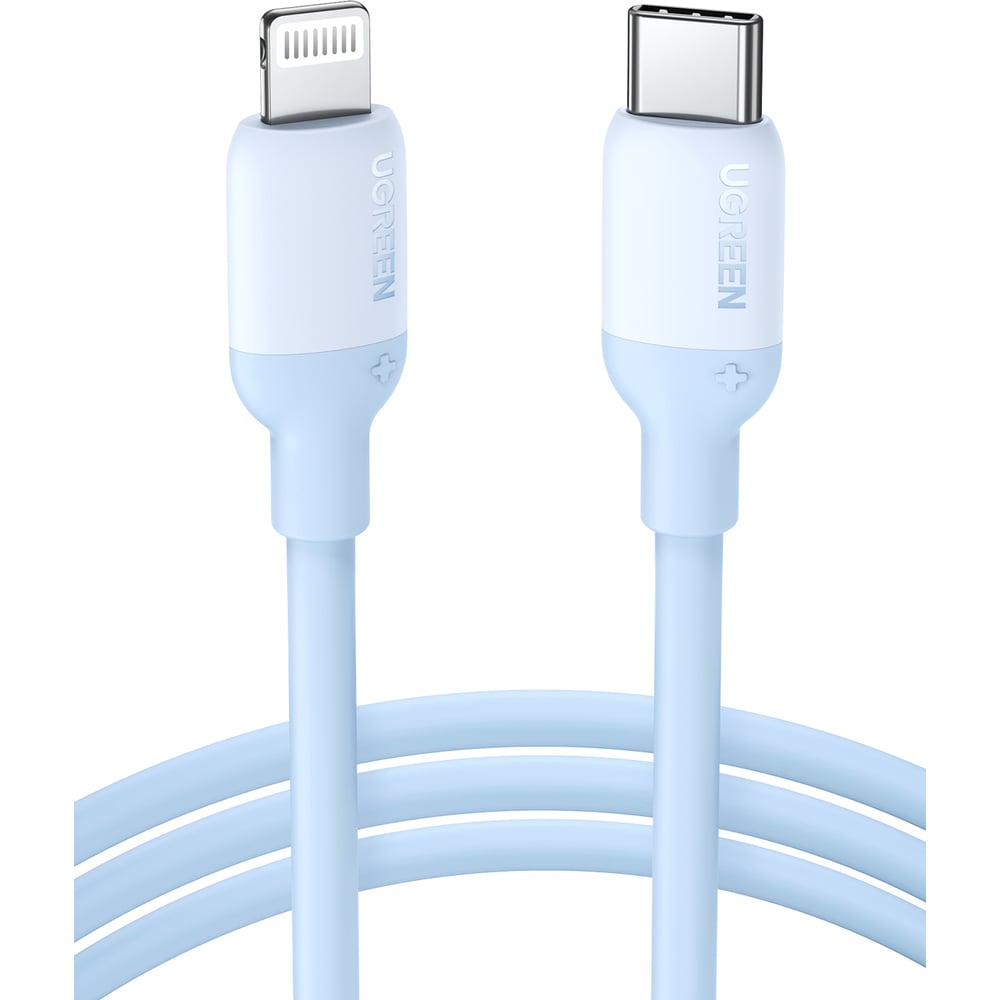 Изображение товара Кабель Ugreen USB C - Lightning 1 м с силиконовой оболочкой голубой