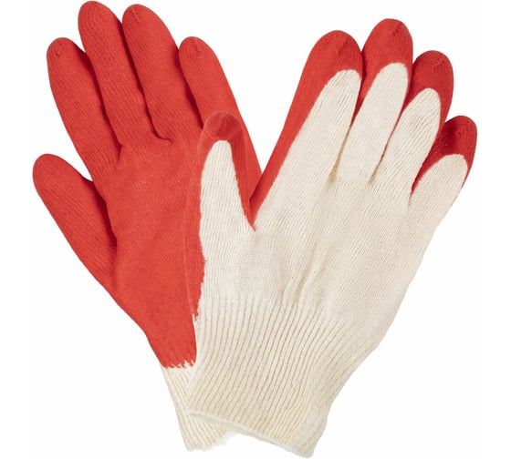 Изображение товара Хлопчатобумажные износостойкие перчатки LAIMA Люкс, 13 класс, одинарный облив, 38-40 г, 100 пар 608672