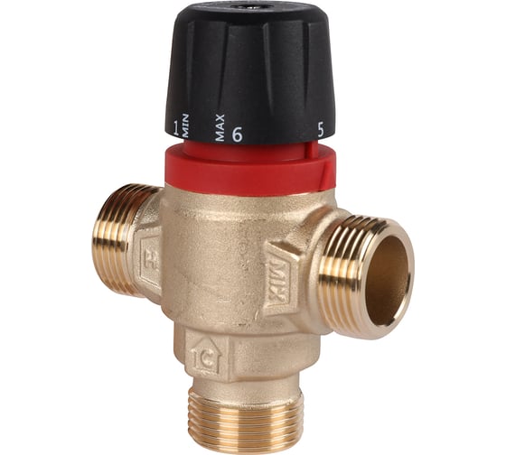 Изображение товара Термостатический смесительный клапан для систем отопления и гвс ROMMER 3/4" нр 35-60с kv 1,6 (боковое смешивание) RG0092NU9FV193