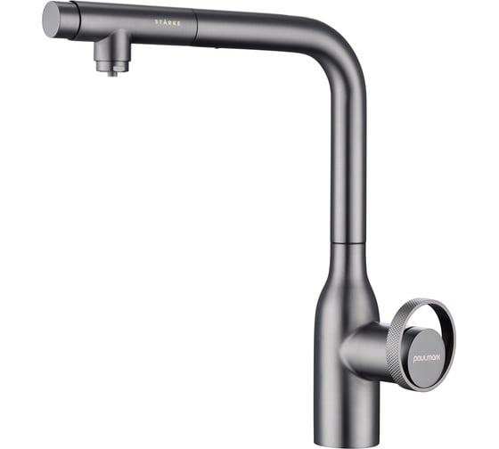Изображение товара Смеситель для кухни Paulmark URBAN, вороненая сталь, Ur213104-GM