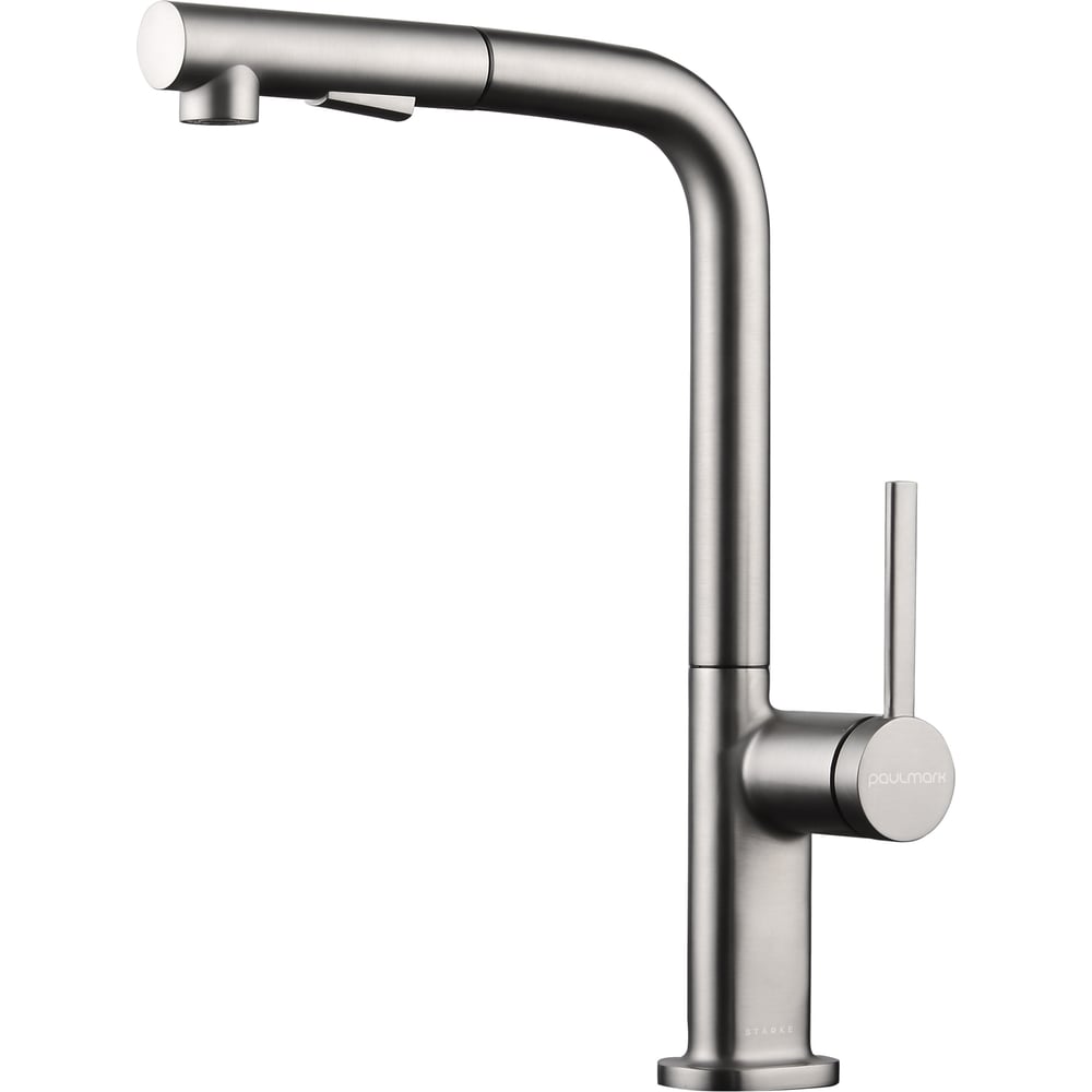 Изображение товара Смеситель для кухни Paulmark NEO из брашированной стали с выдвижным изливом