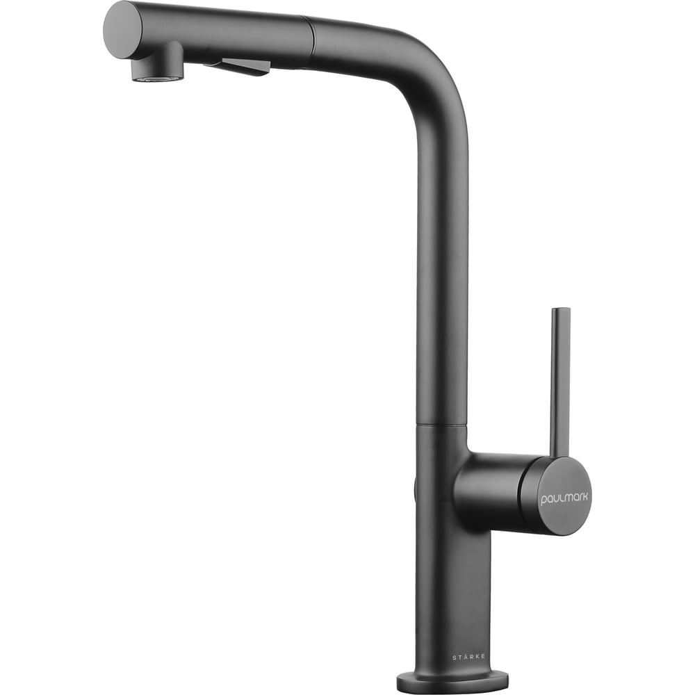 Изображение товара Смеситель для кухни Paulmark NEO вороненая сталь однорычажный выдвижной
