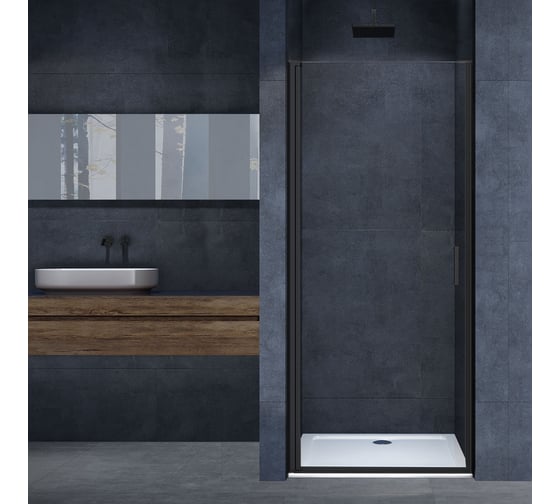 Изображение товара Душевая дверь VINCEA alpha черный, стекло прозрачное VDP-3AL700CLB