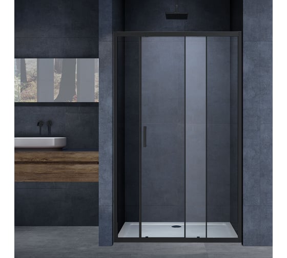 Изображение товара Душевая дверь VINCEA alpha 1200, черный, стекло прозрачное VDS-3AL120CLB