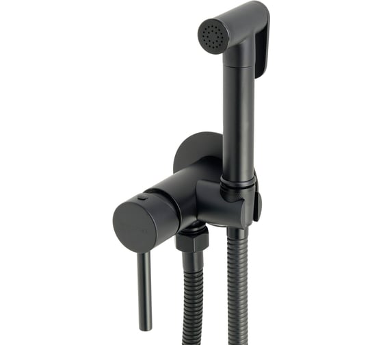 Изображение товара Гигиенический душевой набор Migliore FORTIS смеситель встраиваемый, с держ./лейка/шланг латунь, черный матовый 31555