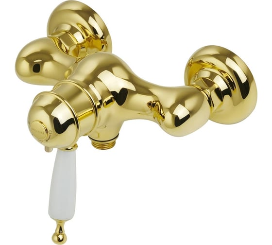 Изображение товара Смеситель для душевой колонны Migliore OXFORD термостат. внешний, выход М3/4", ручка белая, золото 19170