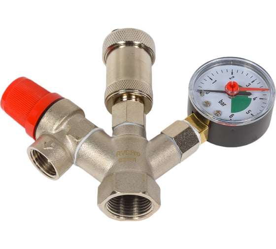 Изображение товара Группа безопасности Rvc COMPACT 3/4 (клапан 1,5 Bar) никелированная 13621