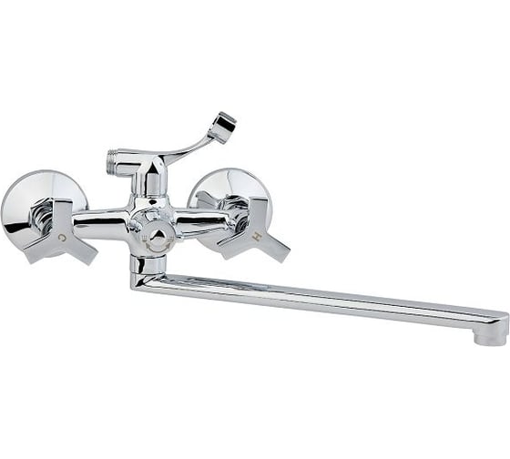 Изображение товара Смеситель для ванны ARCO DA VELLA маховик металл, крест, дивертор к/б в теле, излив 30 см А2518 07401