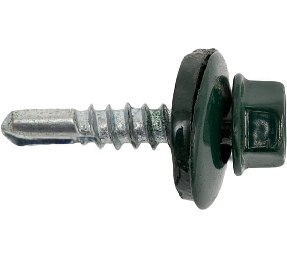 Изображение товара Кровельный саморез Качественный крепеж зеленый мох 5,5х25 150 шт 0500113 КЧ