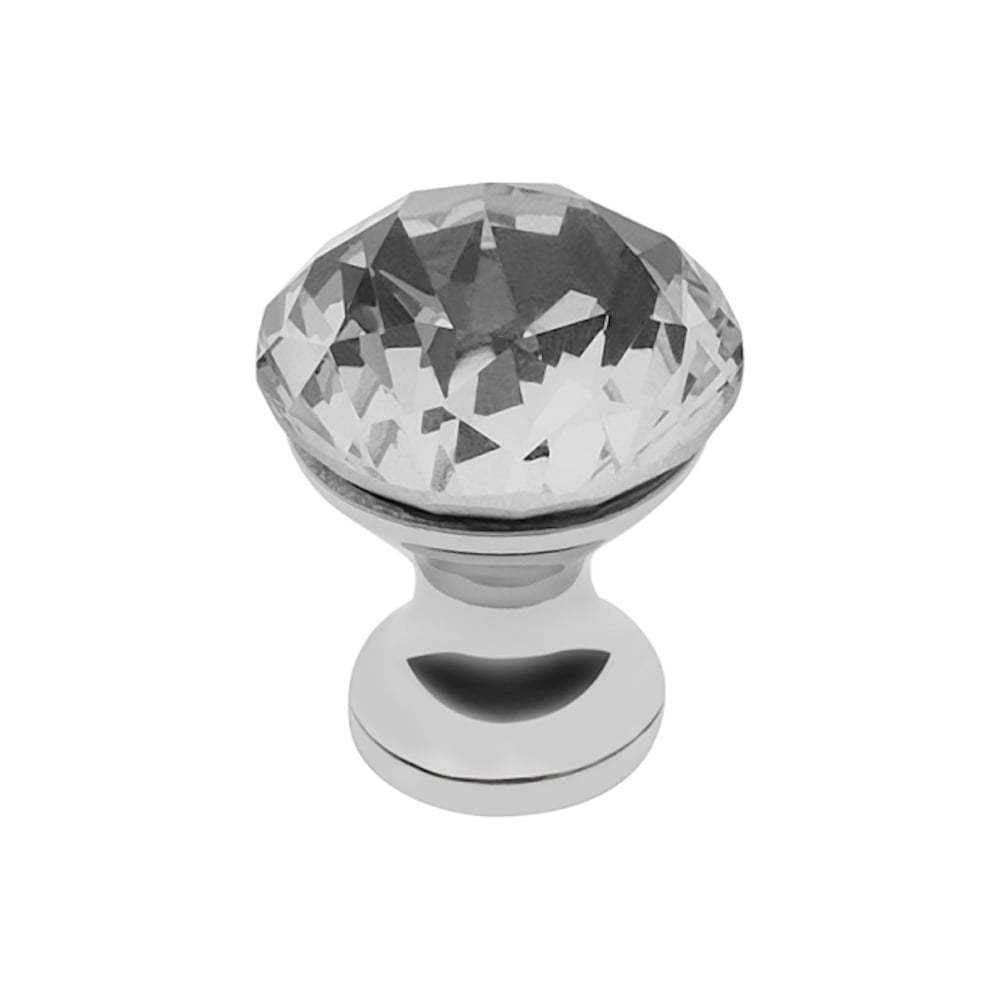 Изображение товара Ручка-кнопка GTV с кристаллом, хром, накладной монтаж 25х25 мм