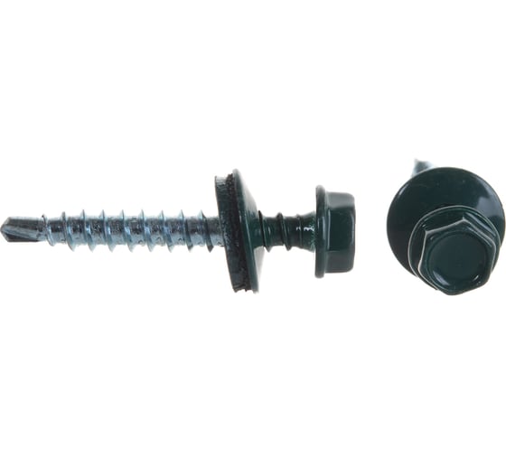 Изображение товара Кровельный саморез Качественный крепеж зеленый мох 4,8х35 230 шт 1000105 КЧ