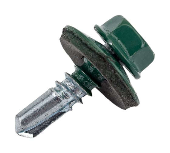 Изображение товара Кровельный саморез Качественный крепеж зеленый мох 5,5х19 350 шт 1000111 КЧ