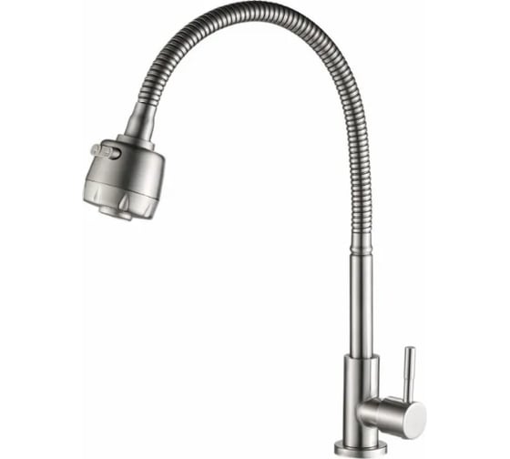 Изображение товара Кран моно для кухни Haiba из нержавеющей стали, гибкий излив с лейкой 2 режима и гайкой HB4181