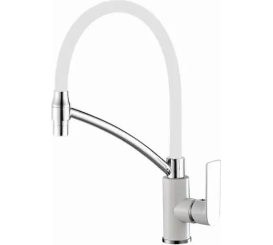 Изображение товара Смеситель для кухни с гибким изливом Haiba белый/хром HB72505-8