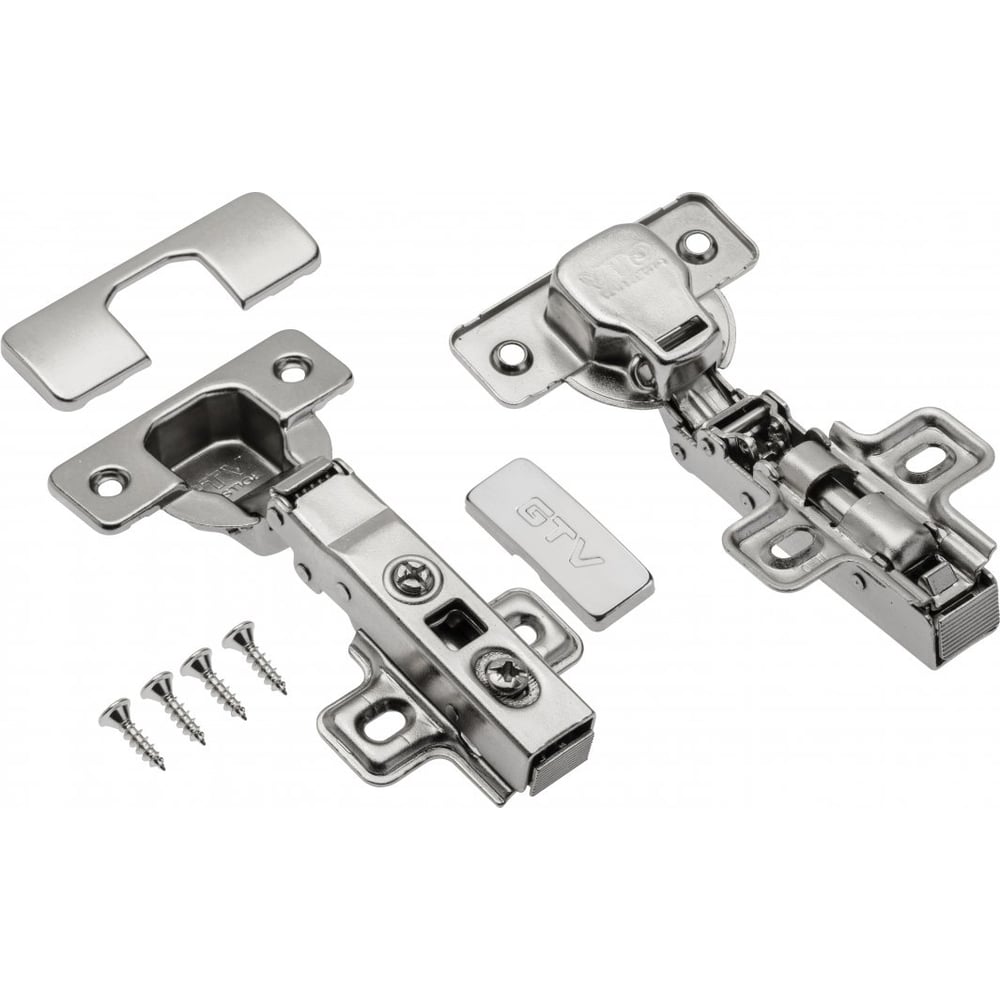 Изображение товара Петля полунакладная PRESTIGE с доводчиком, 100 шт, хром, GTV ZM-ECHC08BEO