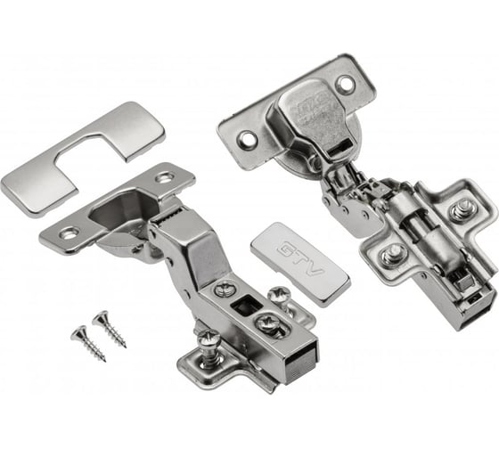 Изображение товара Вкладная петля 100 шт GTV prestige, встроенный доводчик, без еврошурупа ZM-ECHC07BEO