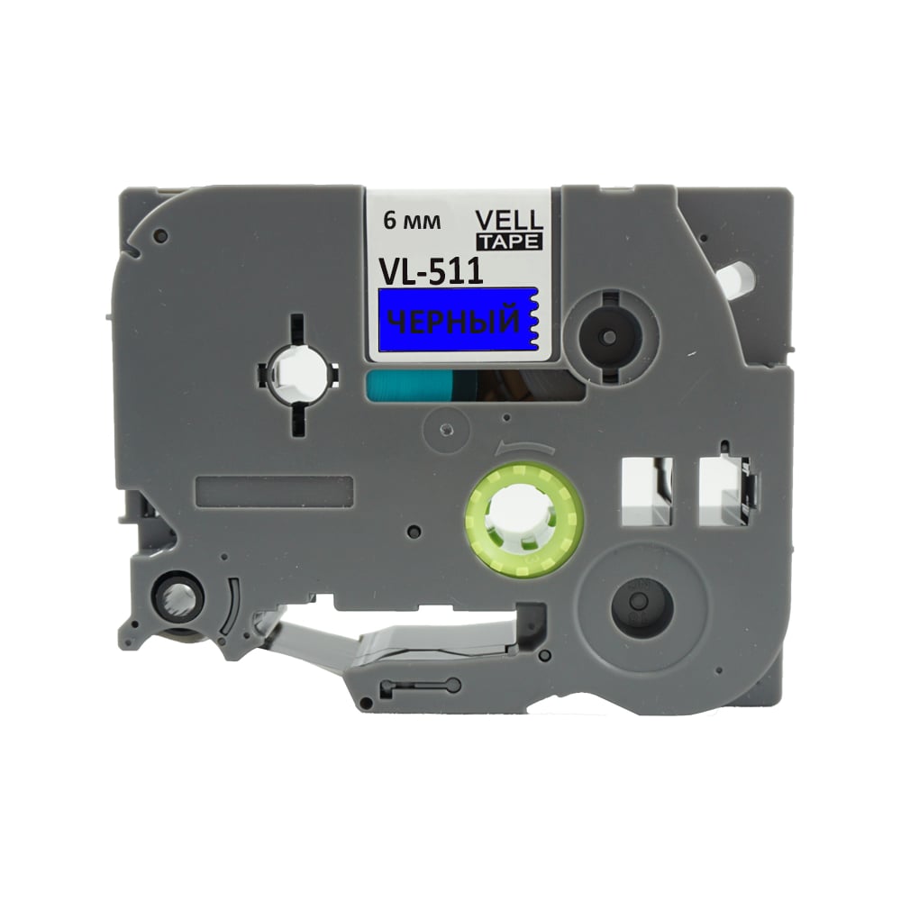 Изображение товара Лента Vell VL-511 6 мм черный на синем для термотрансферных принтеров
