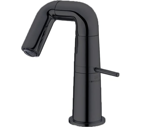 Изображение товара Смеситель для раковины Haiba с поворотным изливом и прогрессивным картриджем, черный HB10813-7