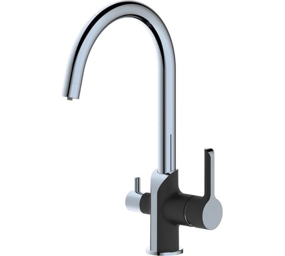 Изображение товара Смеситель для кухни Haiba с подключением фильтра, черный/хром HB76805-7