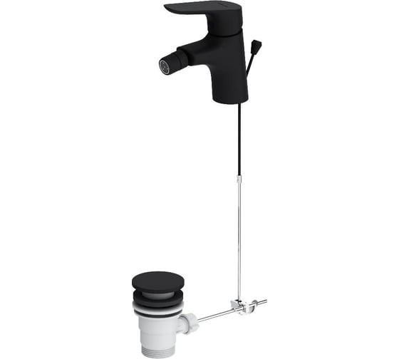 Изображение товара Смеситель для биде Damixa Jupiter с донным клапаном, чёрный 770240300