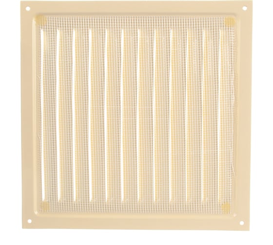 Изображение товара Решетка вентиляционная стальная с сеткой (200x200 мм; слоновая кость) ERA 2020МЭ 89-051