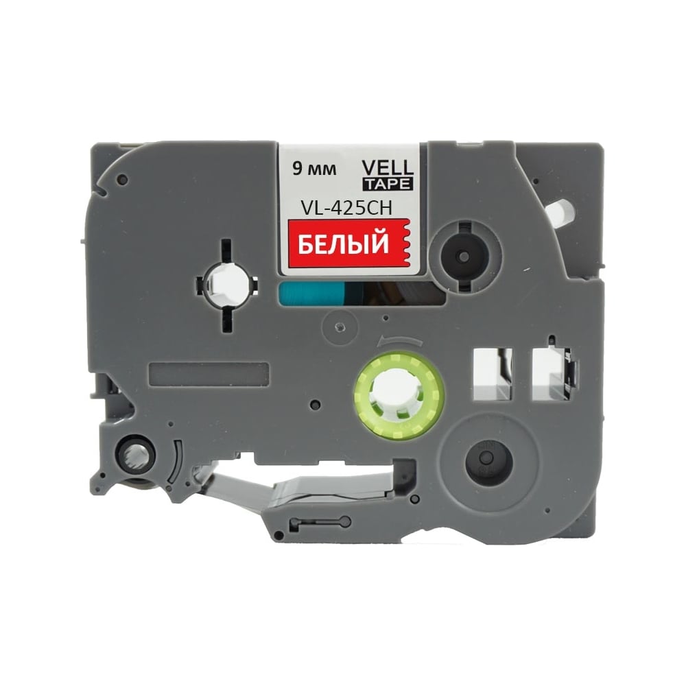 Изображение товара Лента Vell VL-425CH для принтеров PT-100E и Brother, 9 мм белый на красном