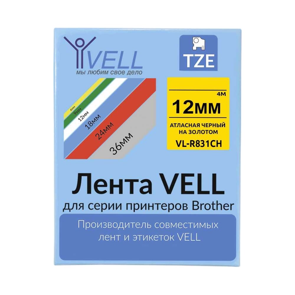 Изображение товара Атласная лента Vell VL-R831CH с чипом 12 мм для наклеек и этикеток