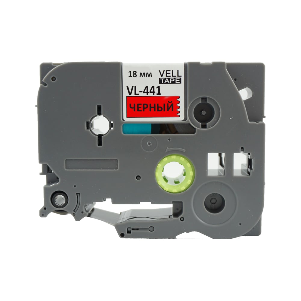 Изображение товара Лента Vell VL-441 18 мм черный на красном для PT Д450/600/E300/2700