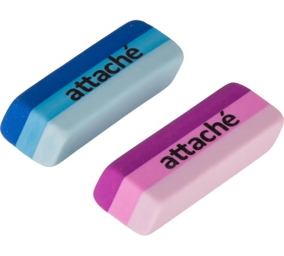 Изображение товара Ластик Attache прямоугольный, скошенный, 49x19x8 мм, термопластичный каучук, ассорти 1557376