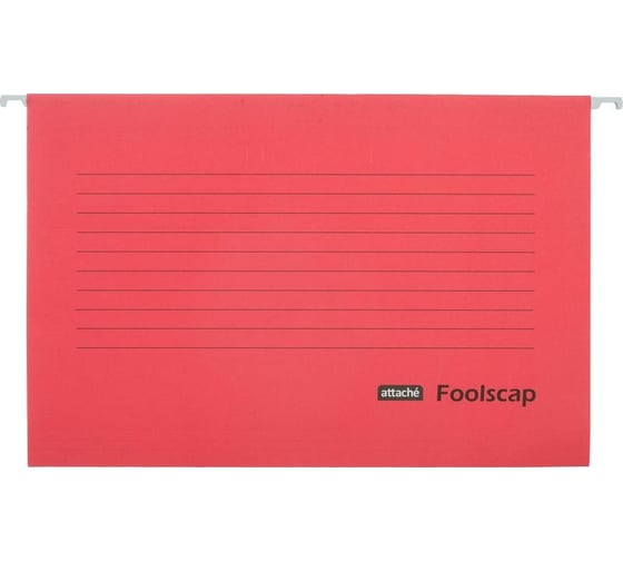 Изображение товара Подвесная папка Attache foolscap, картон, красный, до 200 листов, 5 шт. 1554458