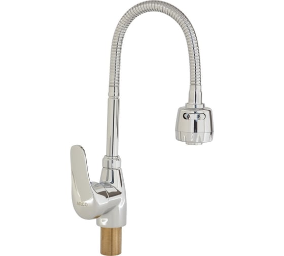 Изображение товара Смеситель для кухни ARCO DA VELLA 40 мм, ручка боковая, с гайкой, гибкий излив хром А47(1)34CHR 14686