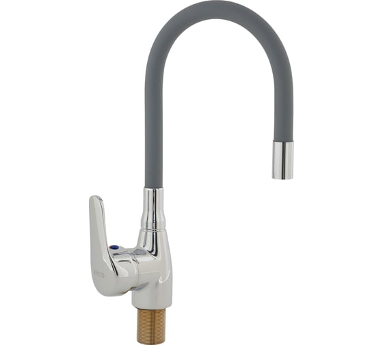 Изображение товара Смеситель для кухни ARCO DA VELLA 40 мм, ручка боковая, с гайкой, гибкий излив серый А47(1)34GR 14223