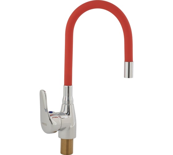Изображение товара Смеситель для кухни ARCO DA VELLA 40 мм, ручка боковая, с гайкой, гибкий излив красный А47(1)34RD14222