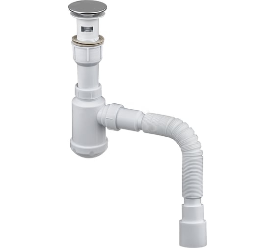 Изображение товара Сифон для выпуска MasterProf 40-52 мм, 1.1/4"х40, клик-клак, с гофротрубой 40x40/50 ИС.110634