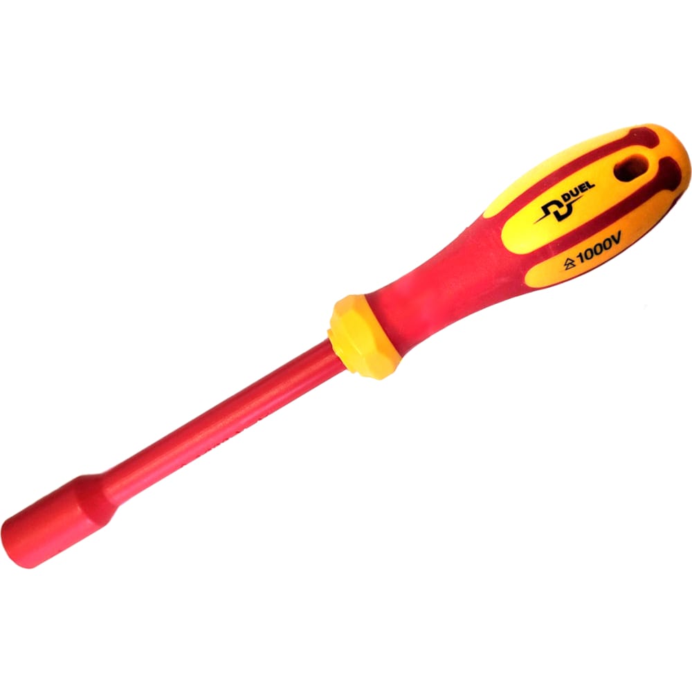 Диэлектрическая торцевая отвертка-ключ DUEL, цвет красный/желтый, размер 7
