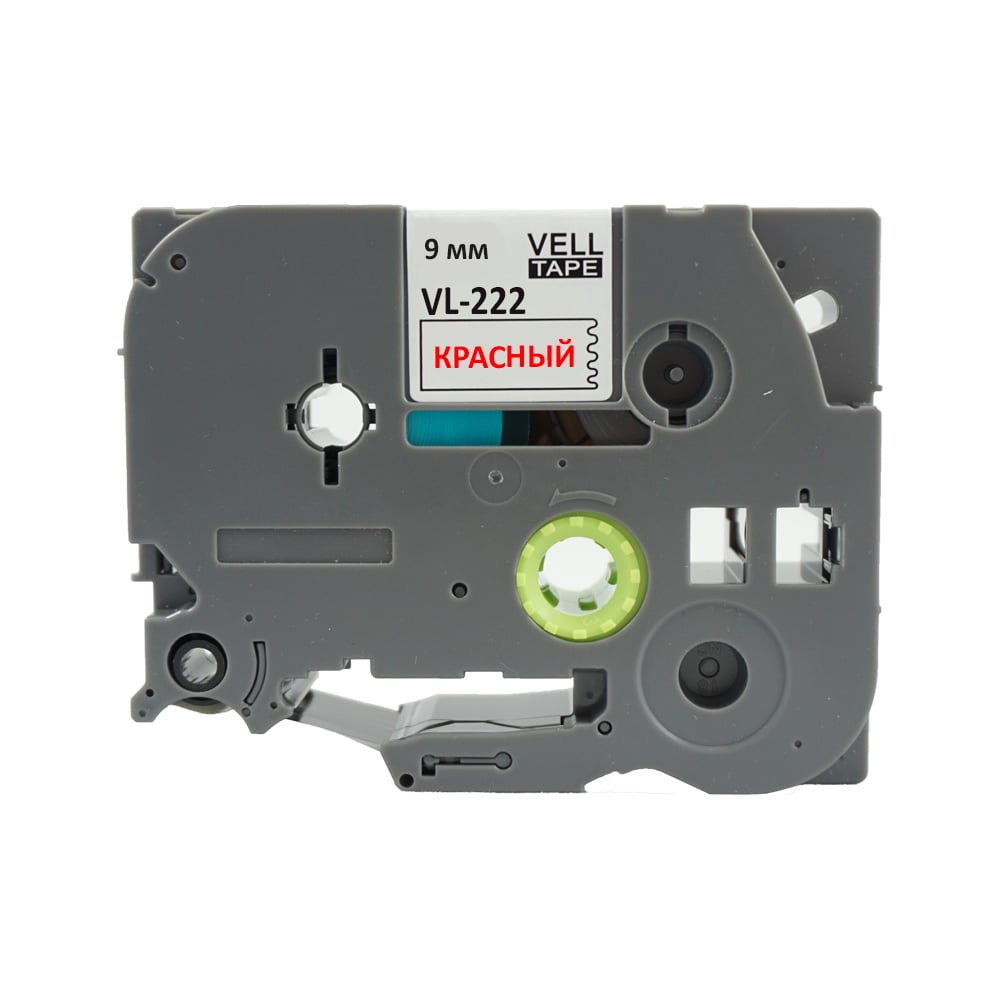 Изображение товара Лента Vell VL-222 для Brother 9 мм красный на белом 8 м