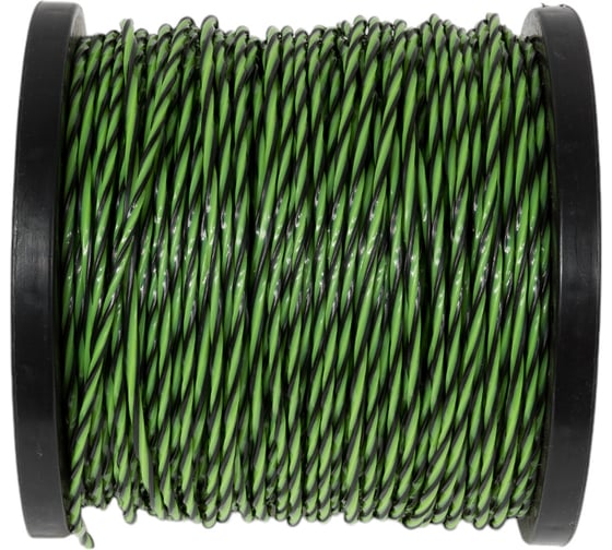Изображение товара Леска триммерная «Витой квадрат двухкомпонентный усиленный», черно-зеленая, 3 мм, 80 м On 15-01-350